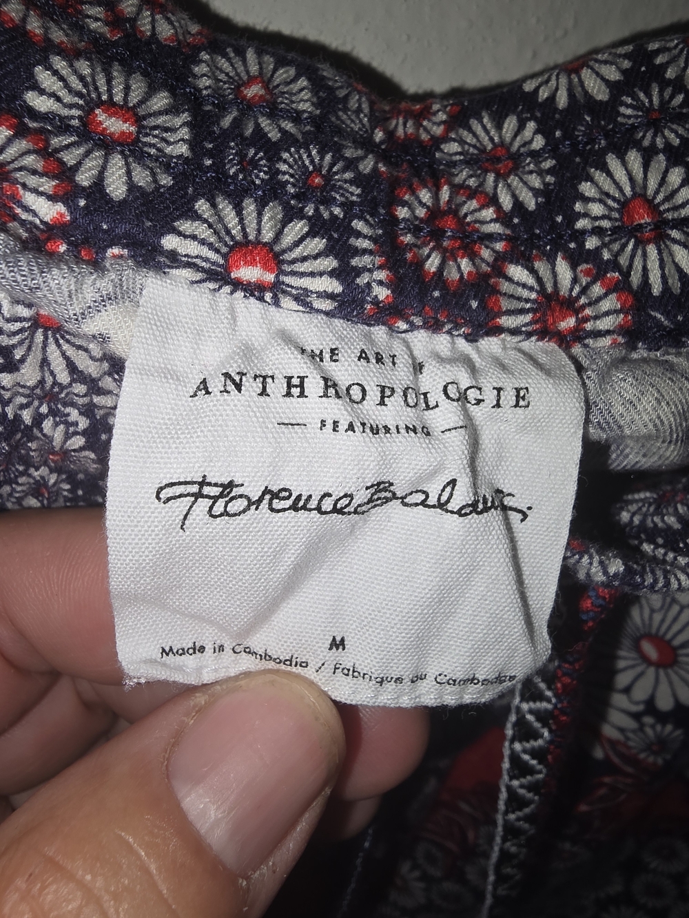 Anthropologie Floral & Tiger Print Joggers - Red, Black & White - Picture 3 of 4